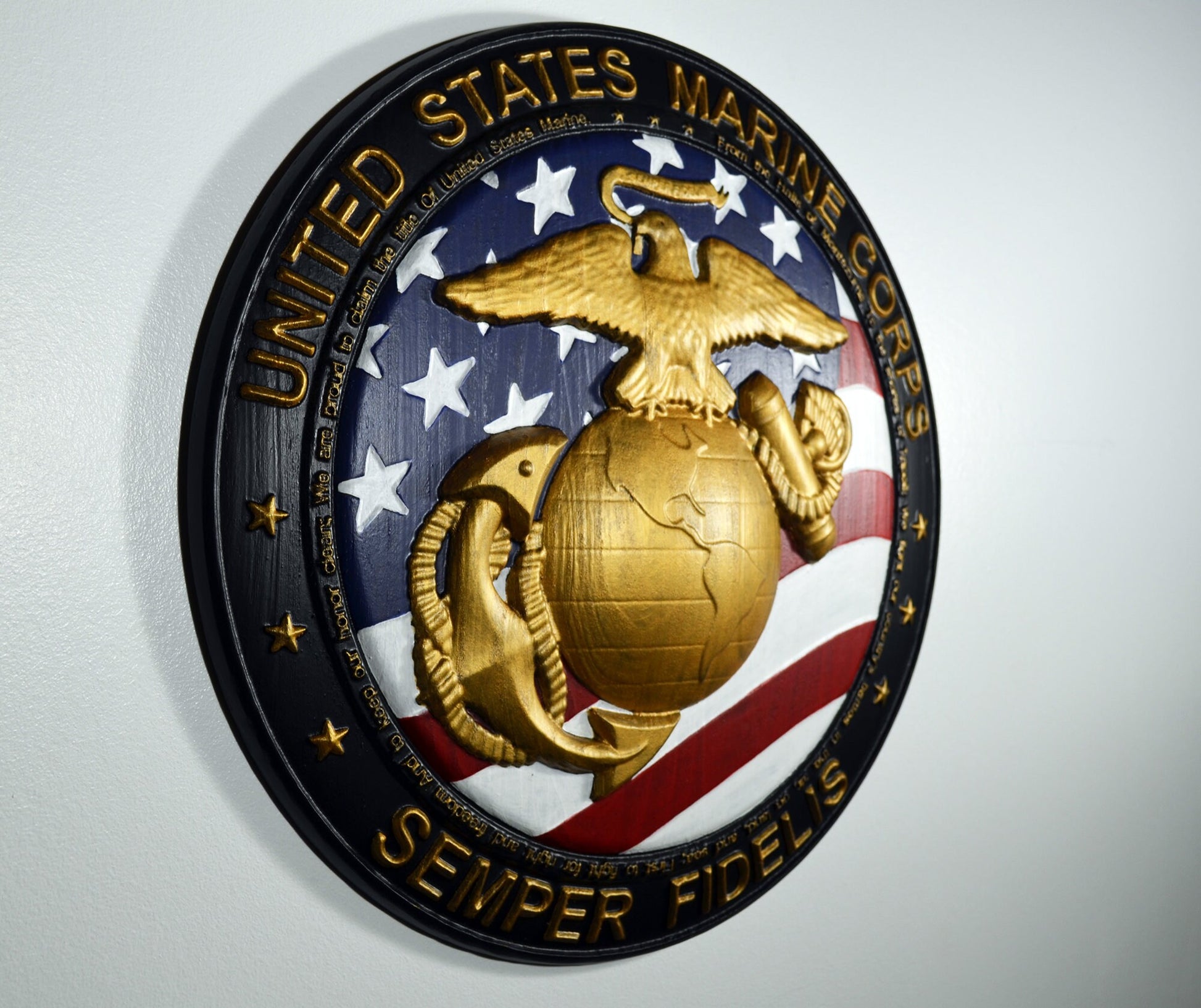 EGA US Flag Marine Corps Marines' Hymn, CNC, military plaque