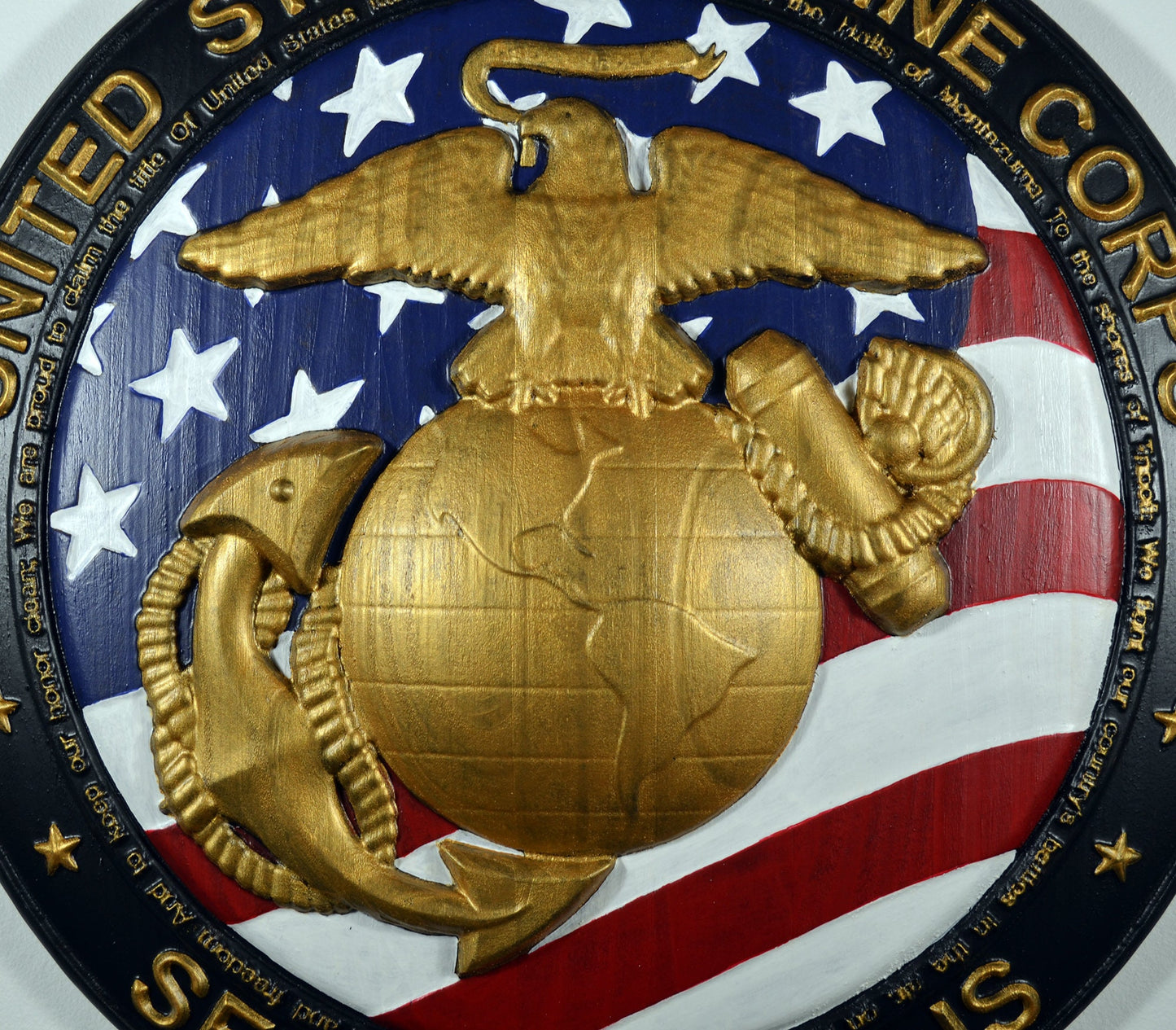 EGA US Flag Marine Corps Marines' Hymn, CNC, military plaque