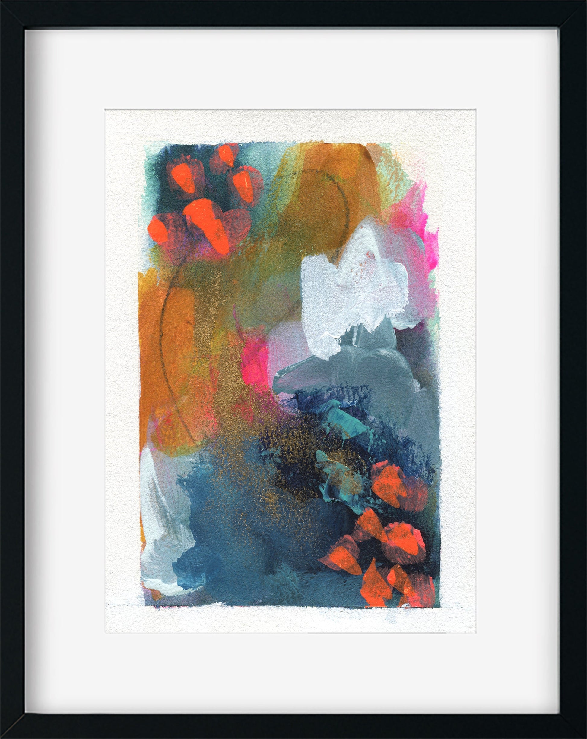 Abstract hand painted original watercolor painting 5x7, small wall gallery art, abstract wall art