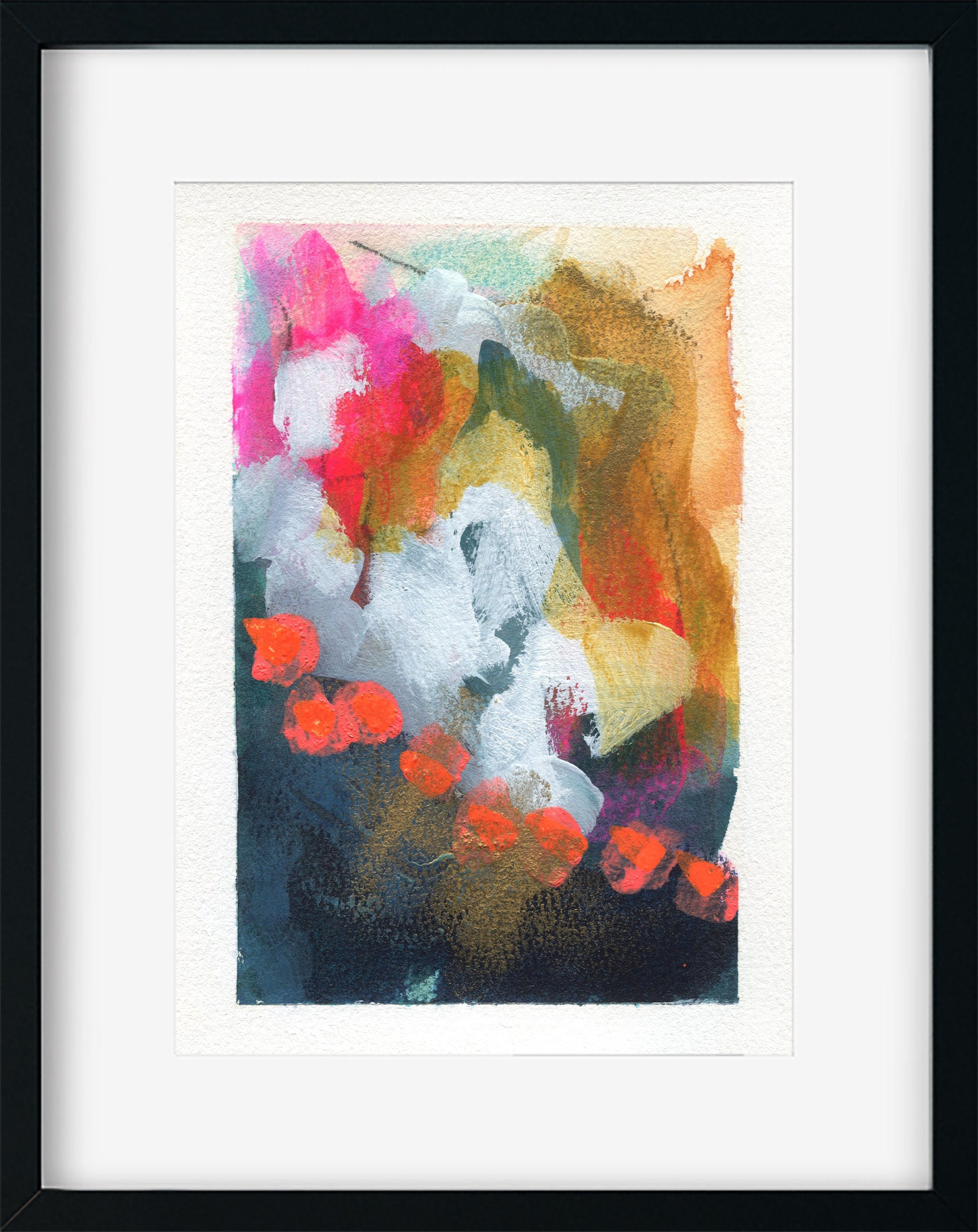 Abstract hand painted original watercolor painting 5x7, small wall gallery art, abstract wall art 4