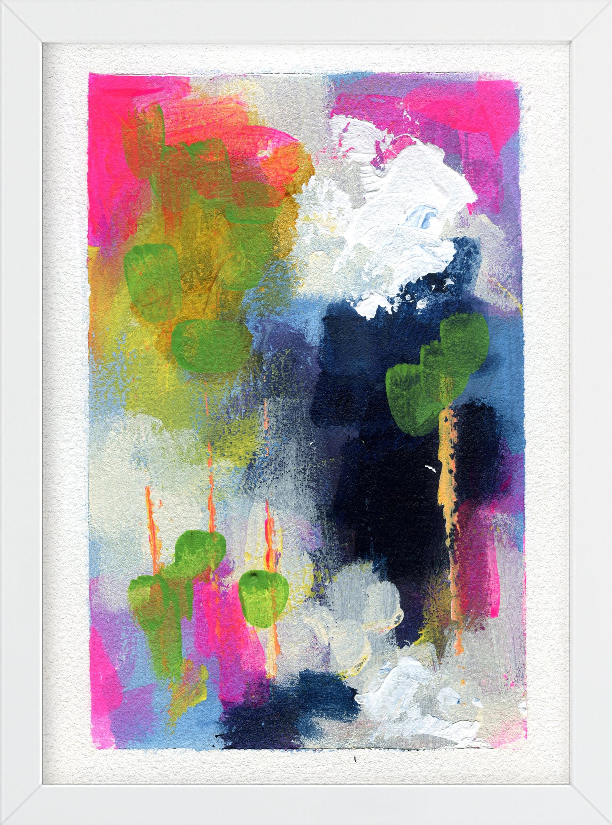 Abstract hand painted original mixed media painting 5x7, small wall gallery art, abstract wall art