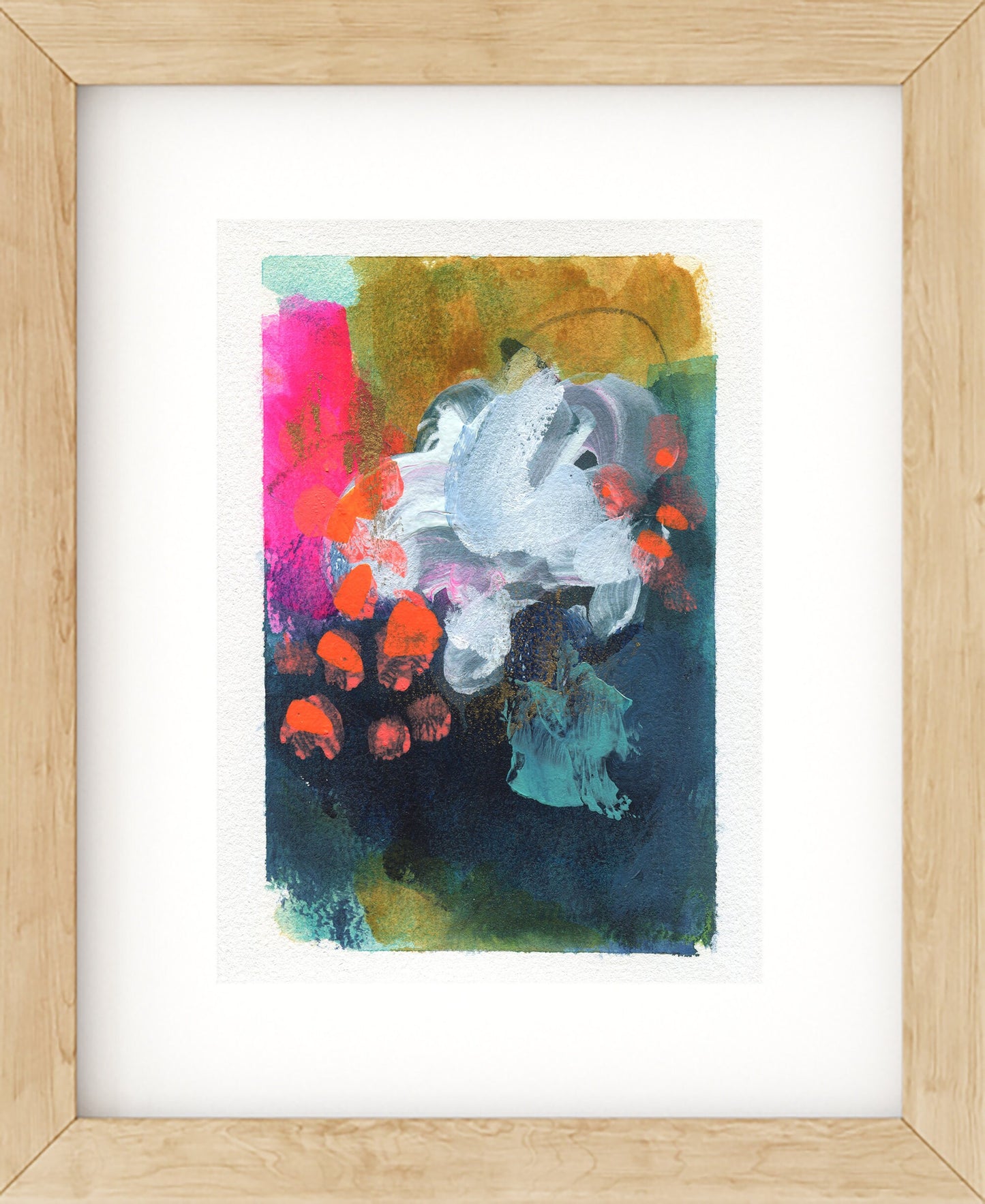 Abstract hand painted original watercolor painting 5x7, small wall gallery art, abstract wall art 7