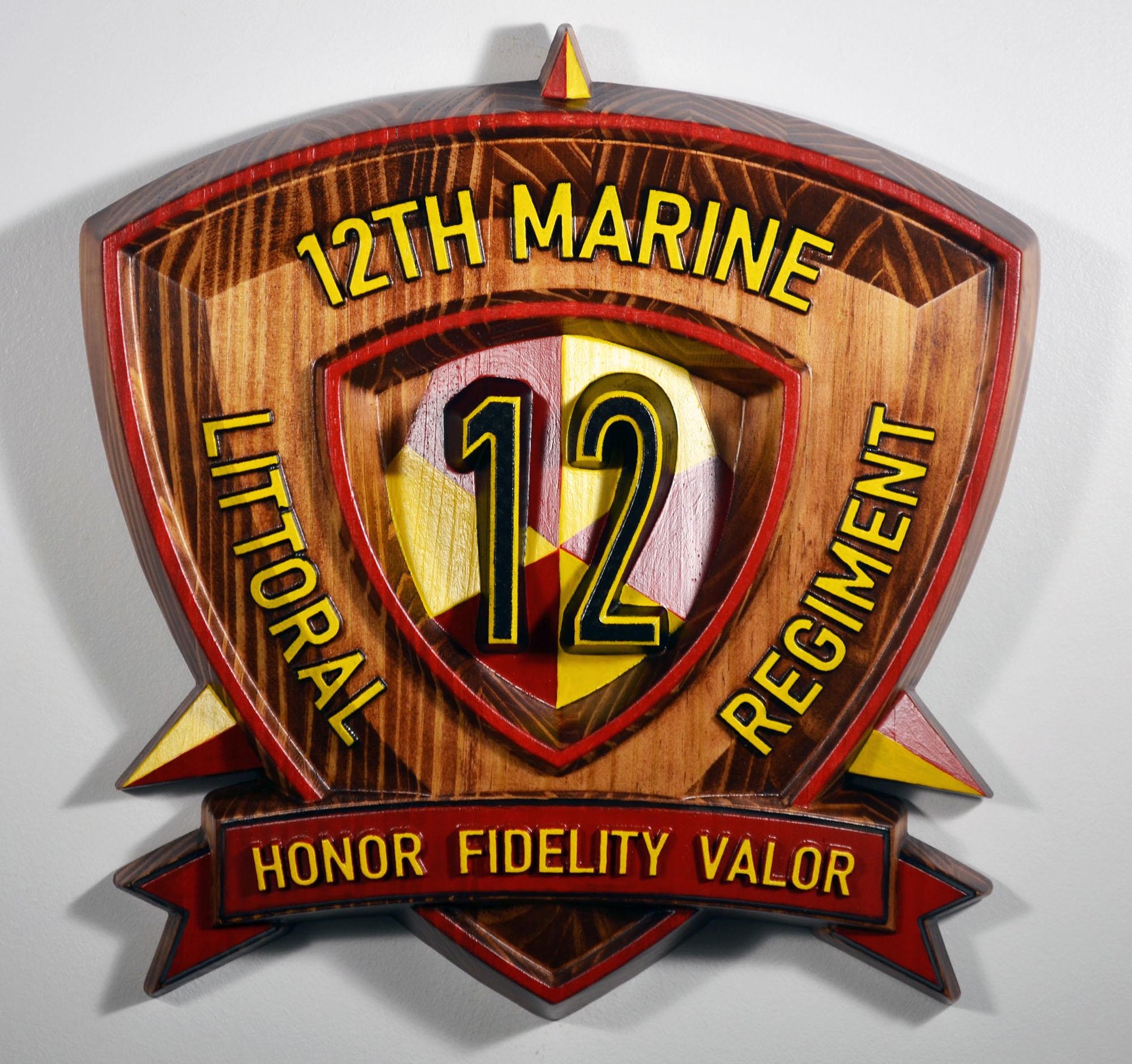 USMC 12th Marine Littoral Regiment, Painted 15" Military Plaque