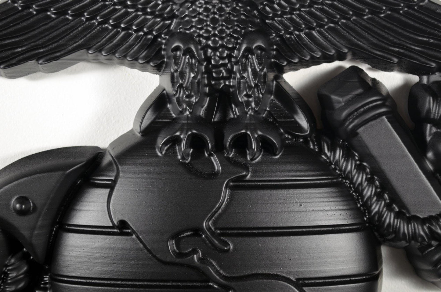 USMC 12" Eagle Globe Anchor, Marine Corps, EGA, Matte Black Plaque