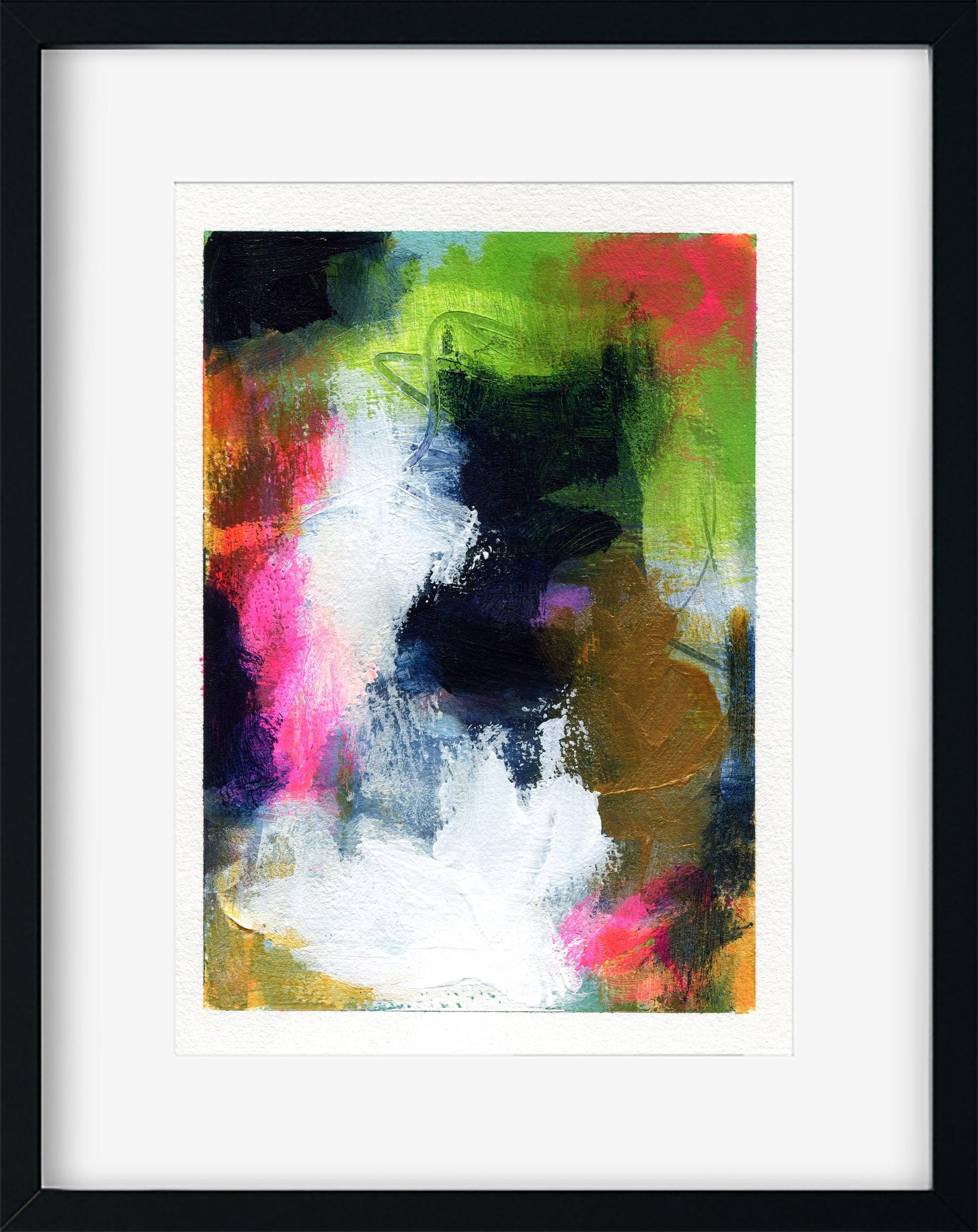 Abstract hand painted original mixed media painting 5x7, small wall gallery art, abstract wall art