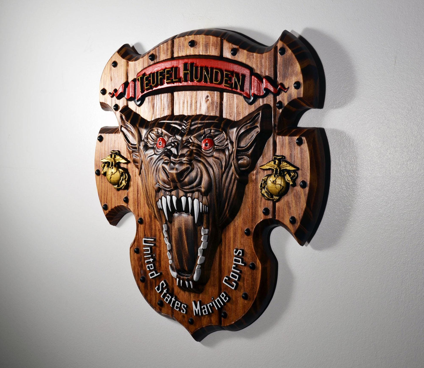 USMC Devil Dog 15" Teufel Hunden Military Plaque