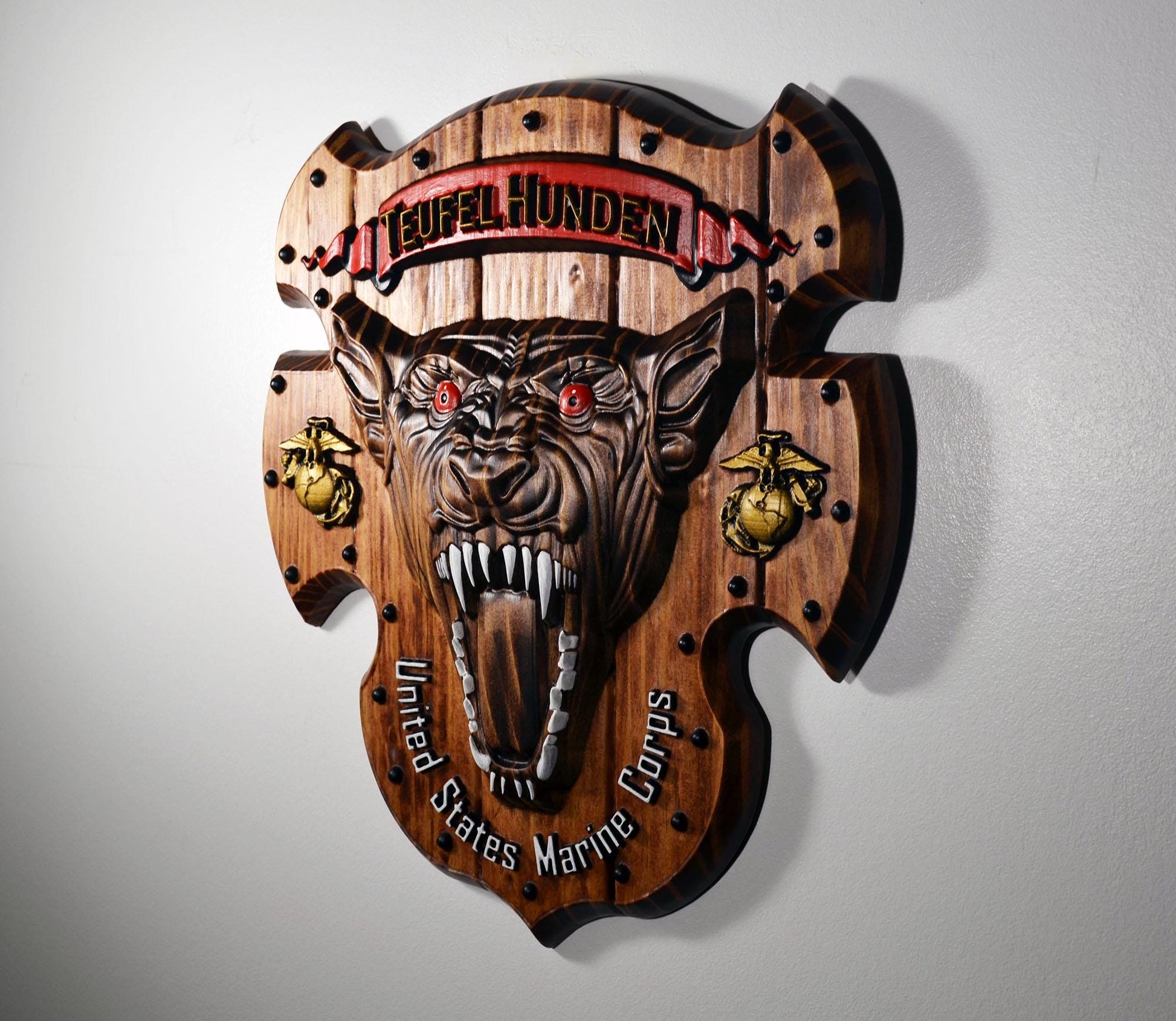 USMC Devil Dog 15" Teufel Hunden Military Plaque