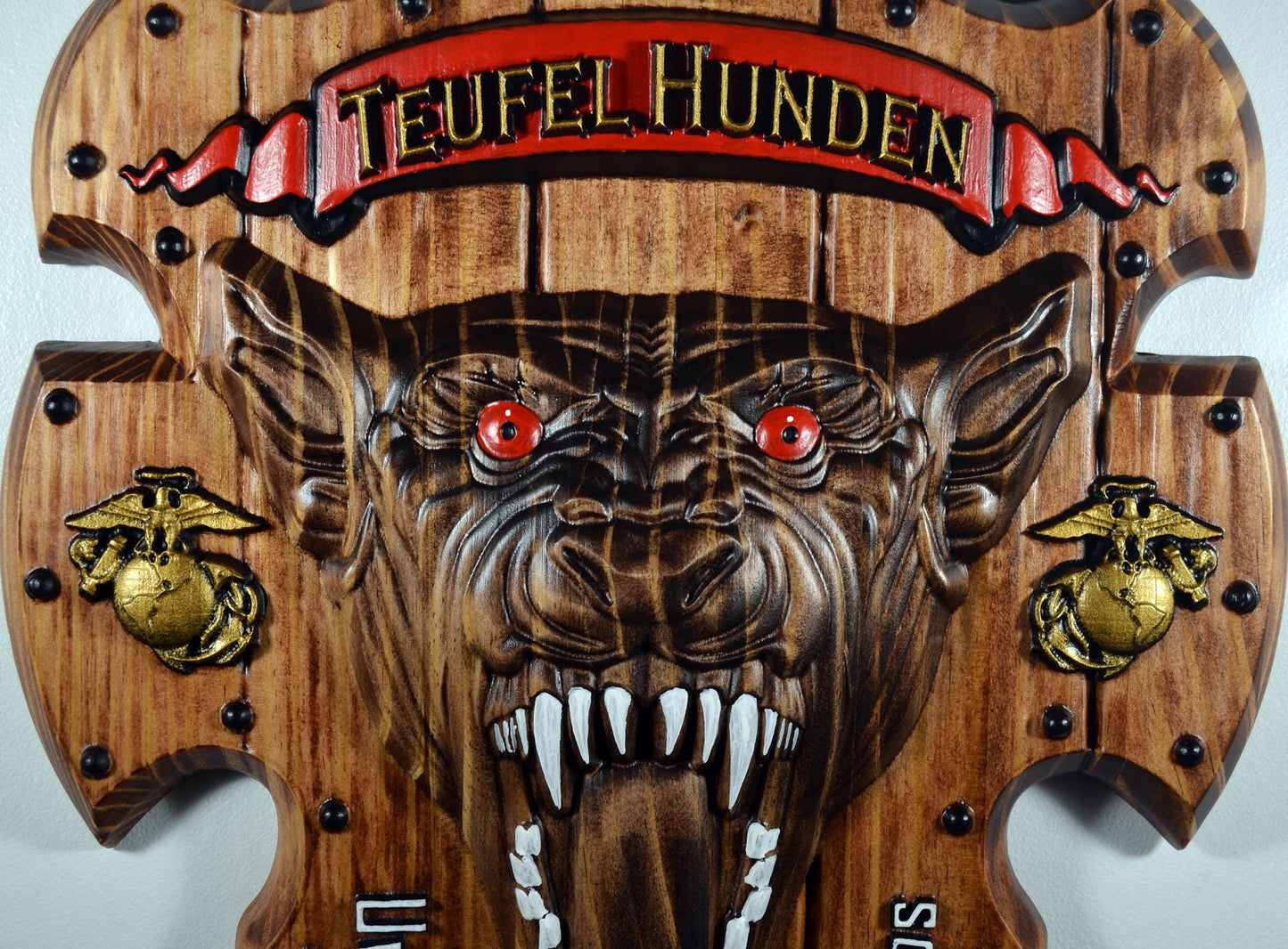 USMC Devil Dog 15" Teufel Hunden Military Plaque