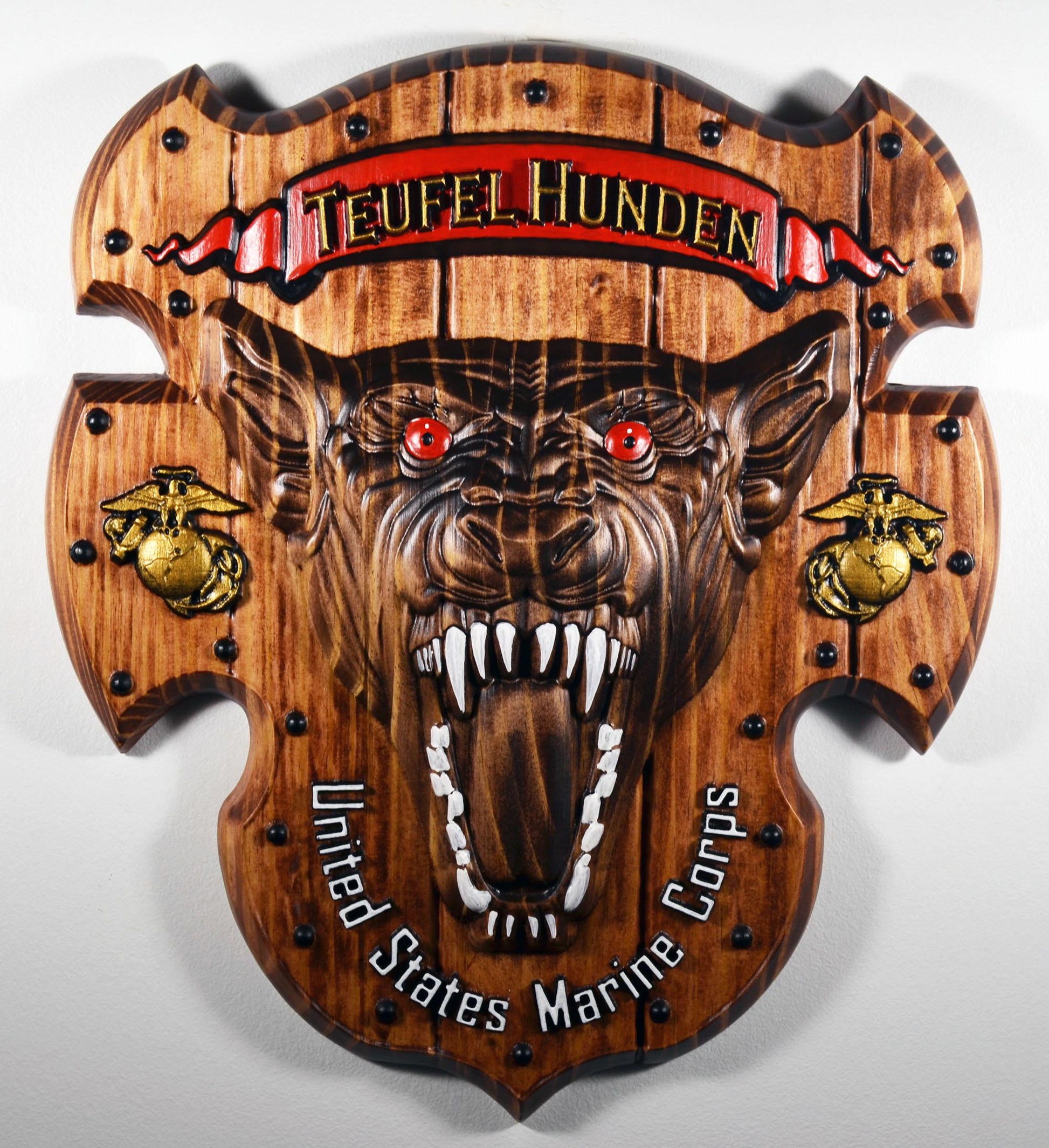 USMC Devil Dog 15" Teufel Hunden Military Plaque