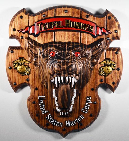 USMC Devil Dog 15" Teufel Hunden Military Plaque
