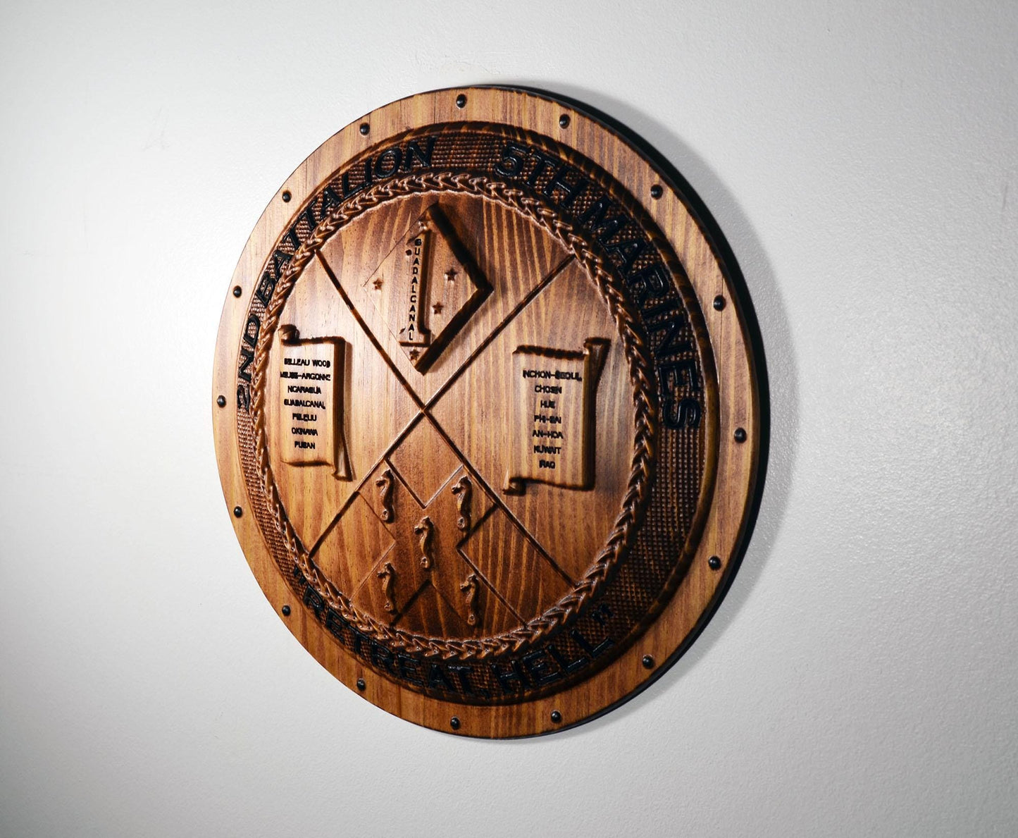 USMC 2nd Battalion 5th Marines Shield, US Marine Corps, CNC, military plaque