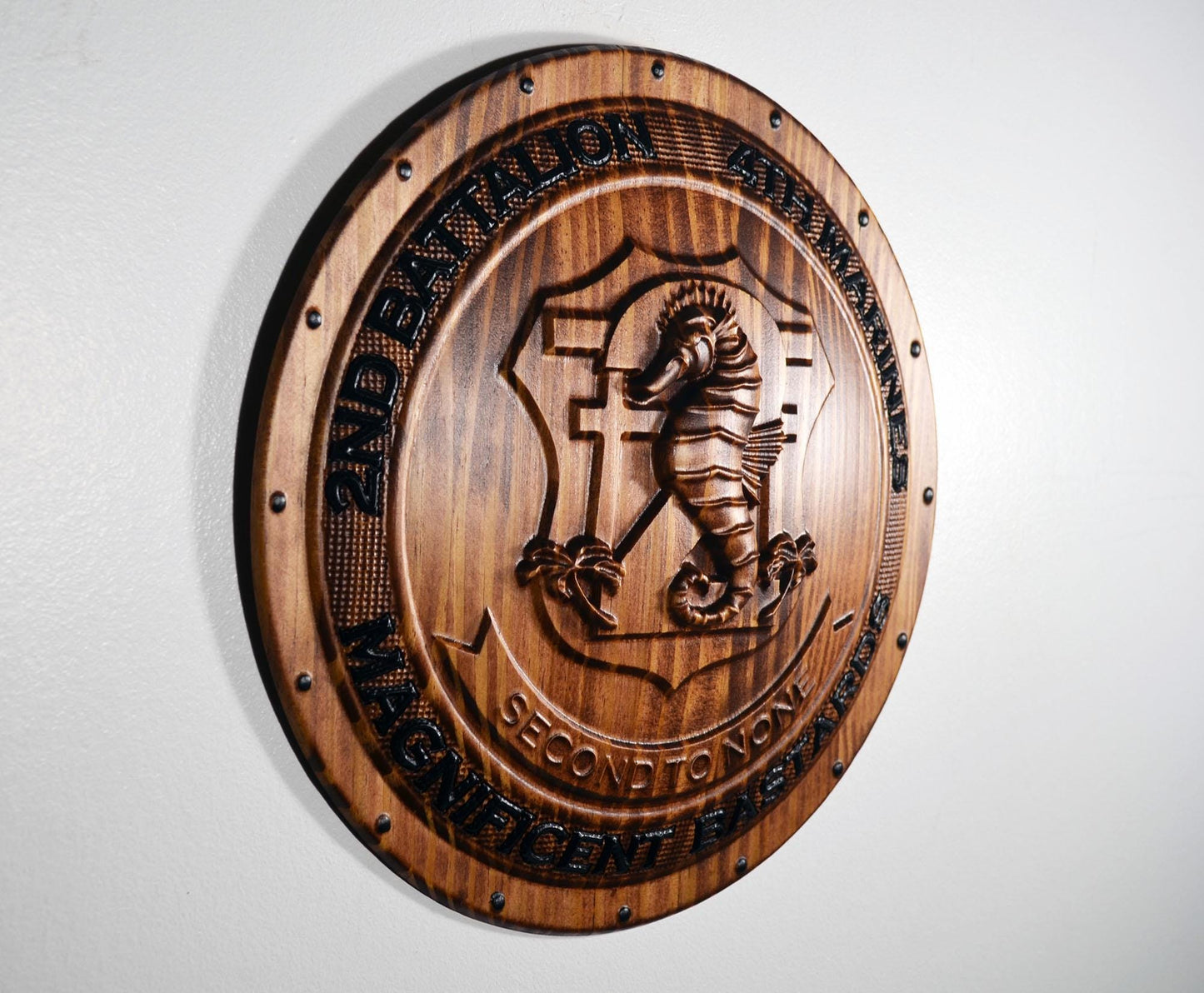 USMC 2nd Battalion 4th Marines 12" Shield Unit Plaque