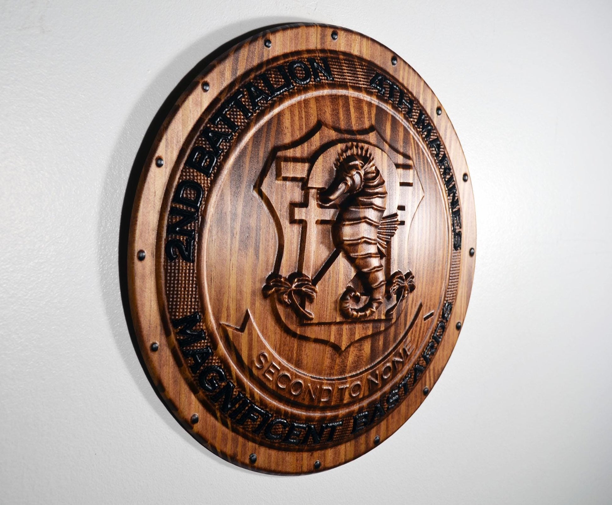 USMC 2nd Battalion 4th Marines 12" Shield Unit Plaque
