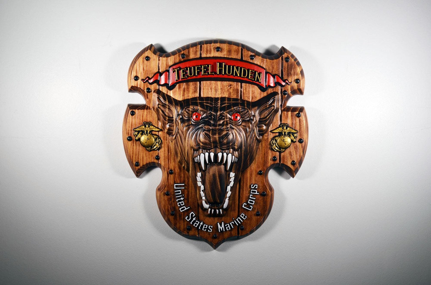 USMC Devil Dog 15" Teufel Hunden Military Plaque