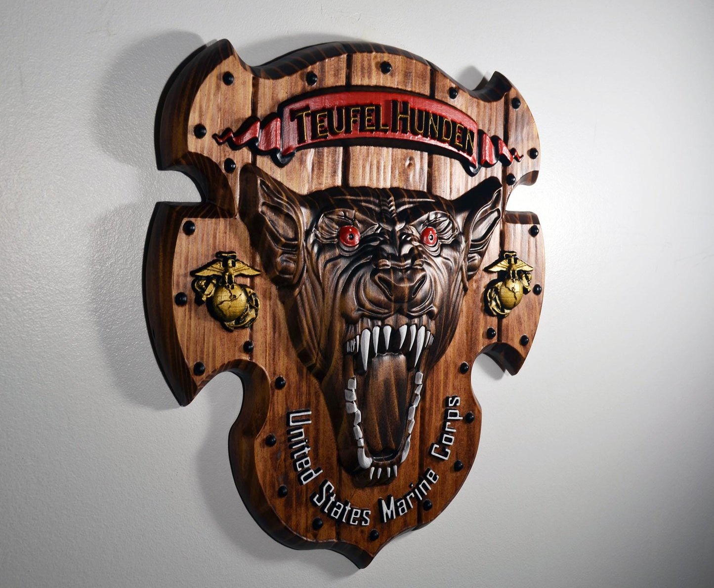 USMC Devil Dog 15" Teufel Hunden Military Plaque