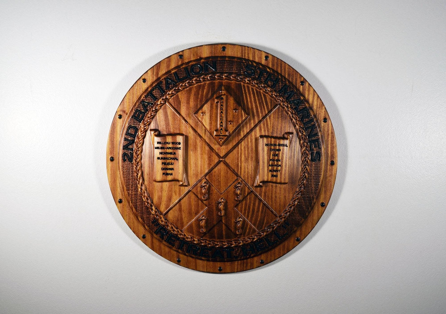USMC 2nd Battalion 5th Marines Shield, US Marine Corps, CNC, military plaque
