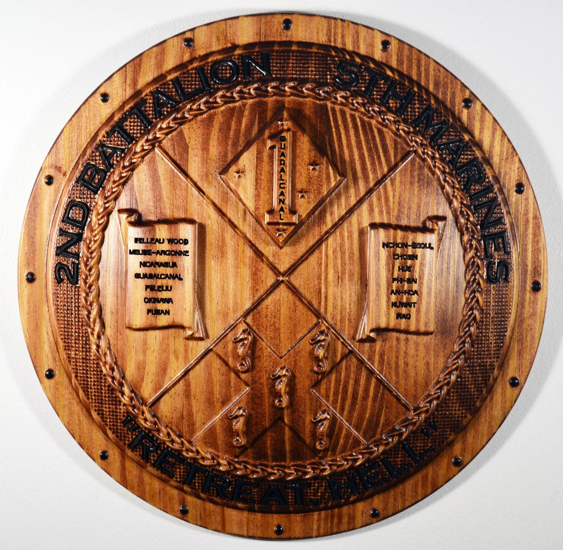 USMC 2nd Battalion 5th Marines Shield, US Marine Corps, CNC, military plaque