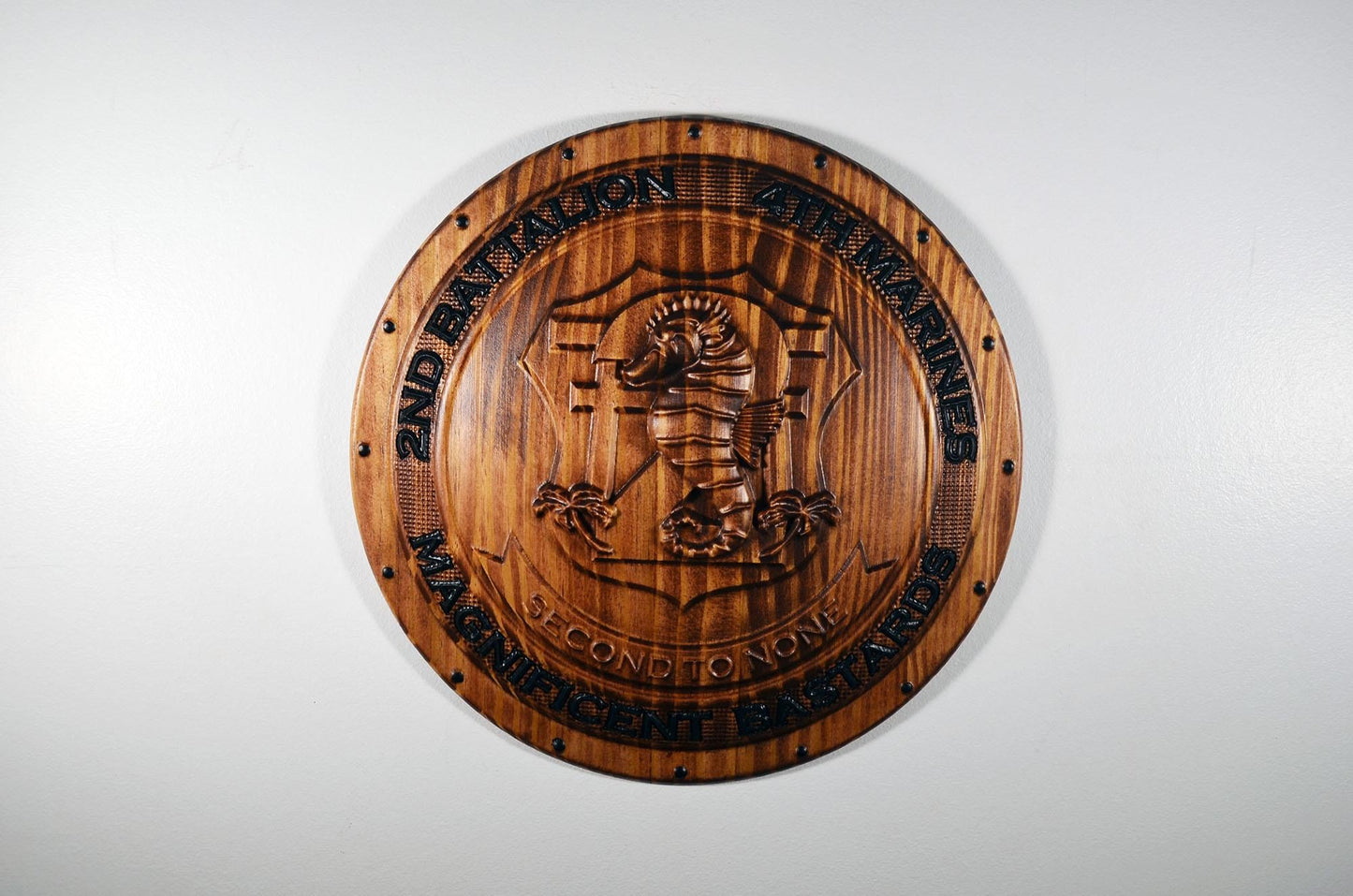 USMC 2nd Battalion 4th Marines 12" Shield Unit Plaque