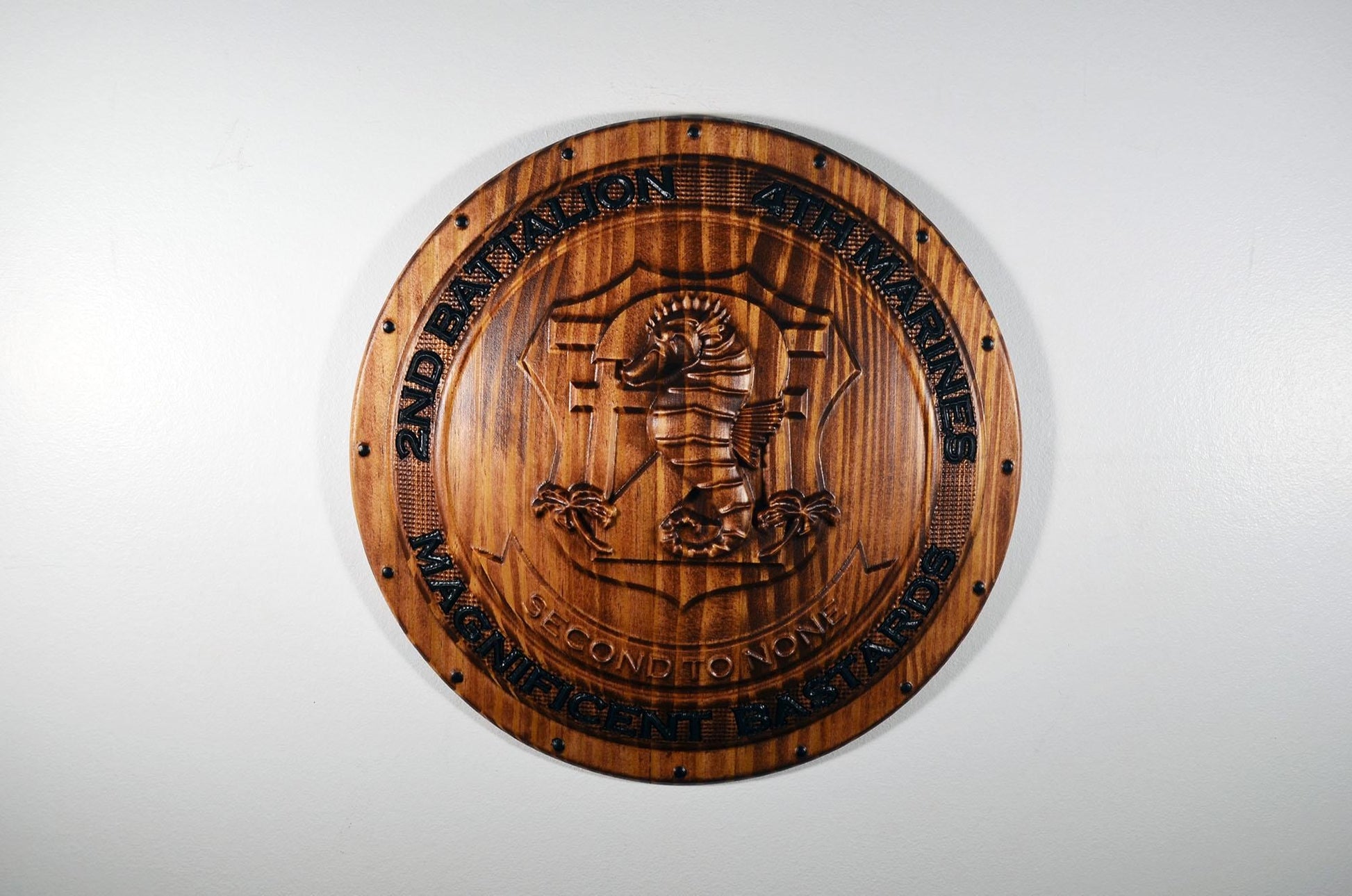 USMC 2nd Battalion 4th Marines 12" Shield Unit Plaque
