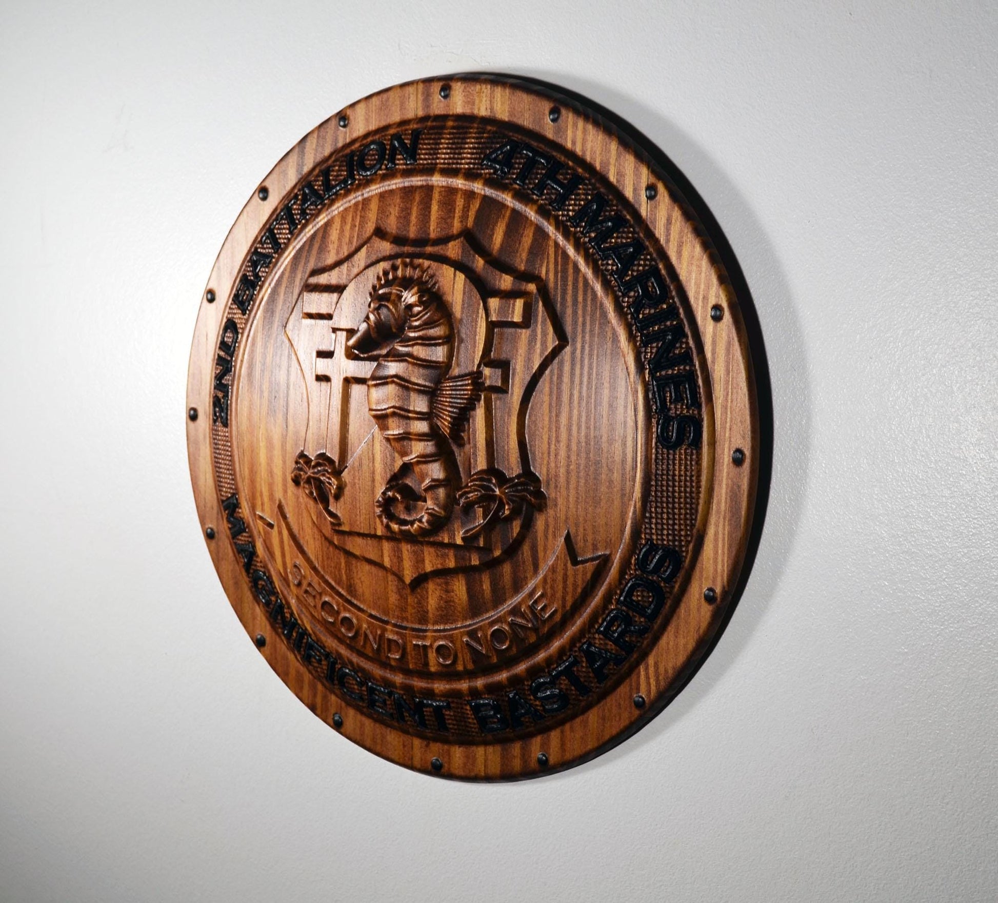 USMC 2nd Battalion 4th Marines 12" Shield Unit Plaque