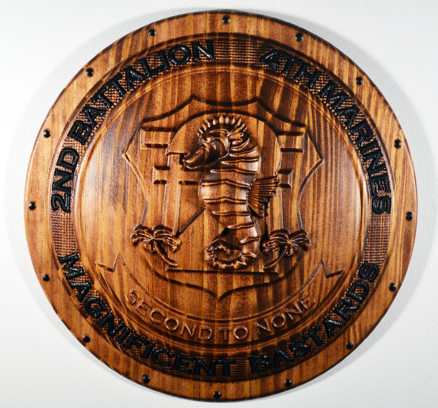 USMC 2nd Battalion 4th Marines 12" Shield Unit Plaque