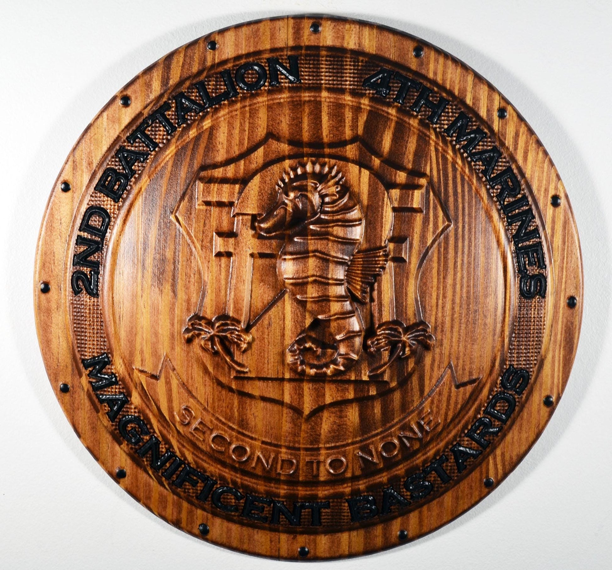 USMC 2nd Battalion 4th Marines 12" Shield Unit Plaque