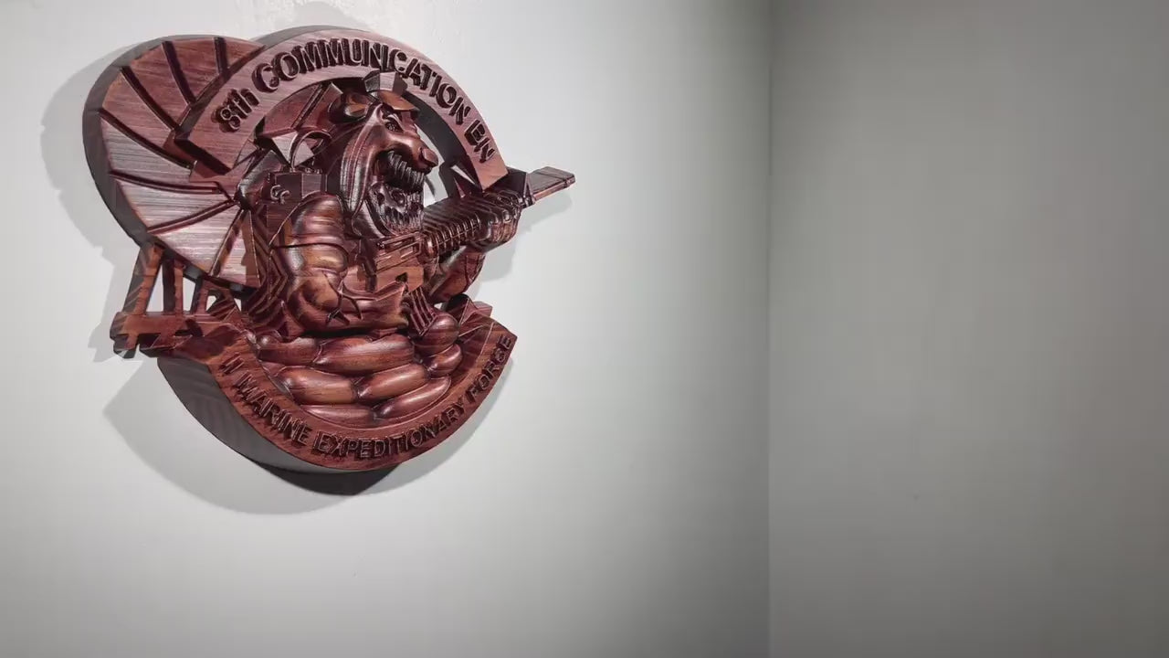 USMC 8th Communication Battalion Cherry Unit Plaque