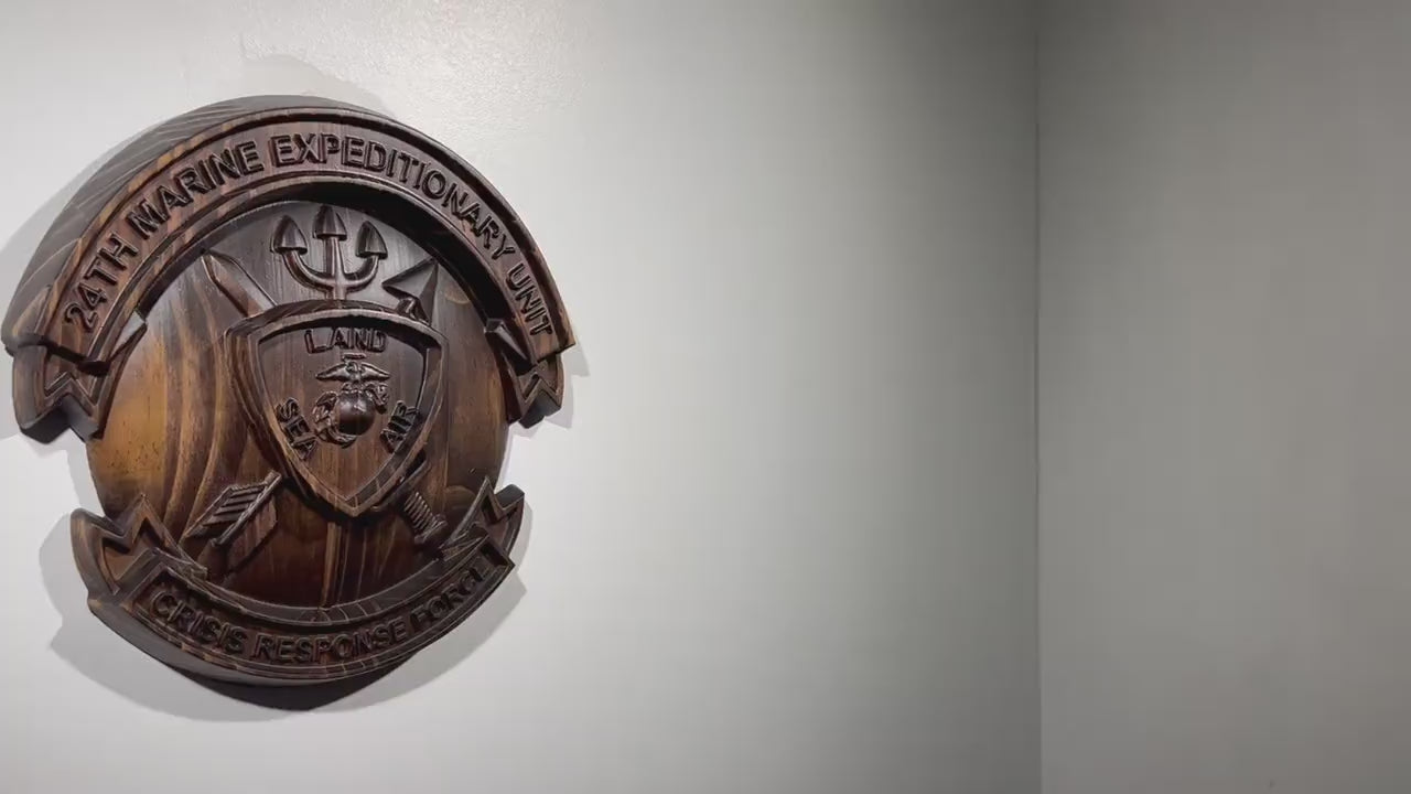 USMC 24th Marine Expeditionary Unit, 12" Unit Plaque Java
