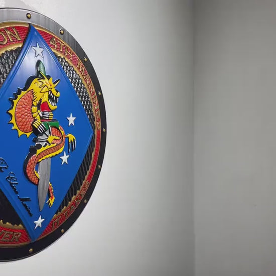USMC 1st Battalion 4th Marine Painted Unit Plaque