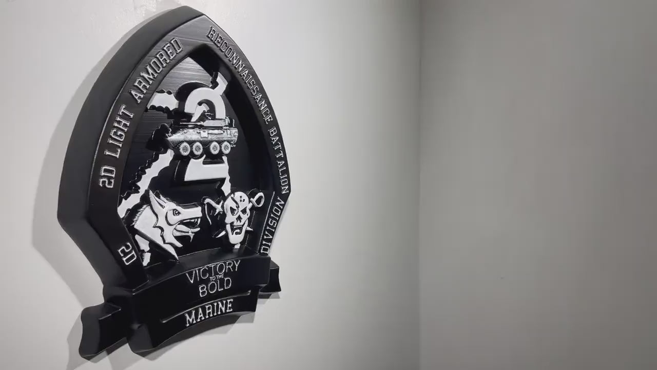 USMC 2nd Light Armored Reconnaissance Battalion Black Unit Plaque