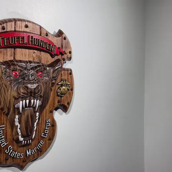 USMC Devil Dog 15" Teufel Hunden Military Plaque