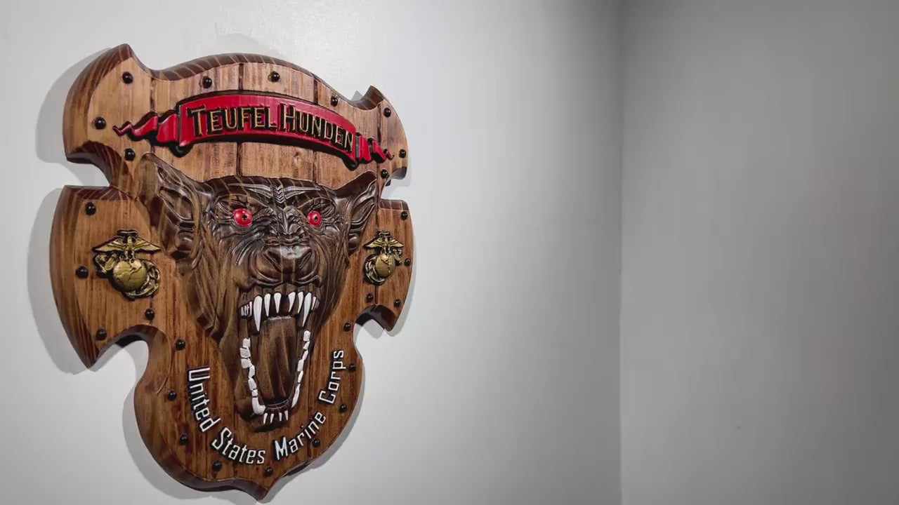 USMC Devil Dog 15" Teufel Hunden Military Plaque
