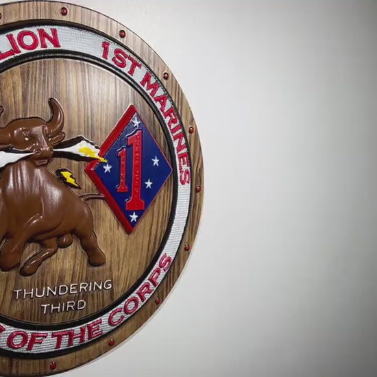 USMC 3rd Battalion 1st Marines Painted Unit Plaque