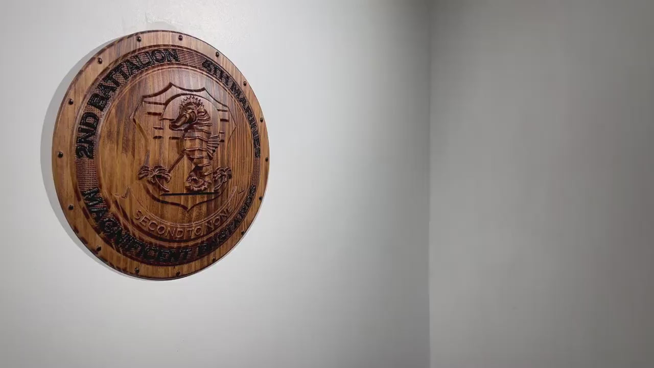 USMC 2nd Battalion 4th Marines 12" Shield Unit Plaque