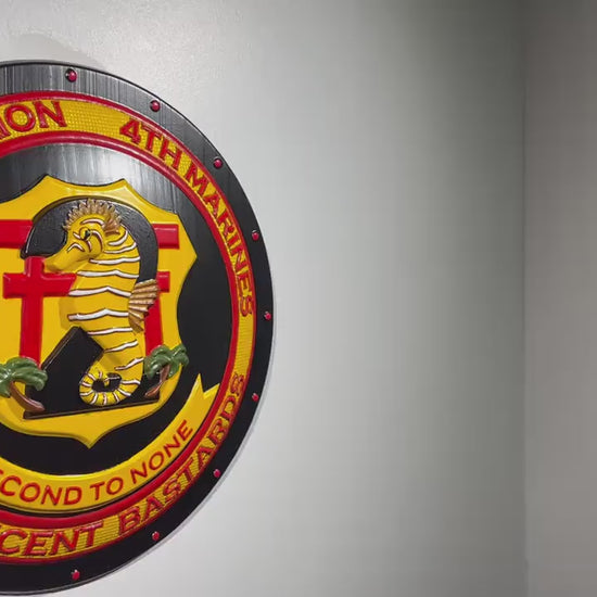 USMC 2nd Battalion 4th Marines Painted Military Plaque