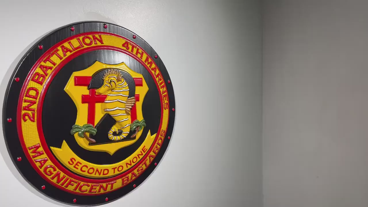 USMC 2nd Battalion 4th Marines Painted Military Plaque