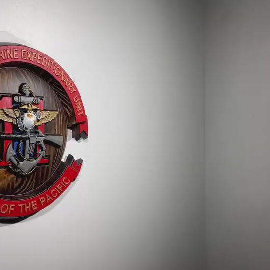 USMC 11th Marine Expeditionary Unit, 12" Painted Plaque