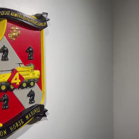 USMC 4th Light Armored Reconnaissance Battalion Painted Military Plaque