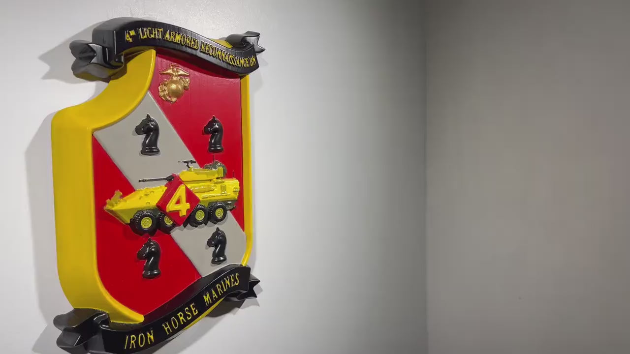 USMC 4th Light Armored Reconnaissance Battalion Painted Military Plaque