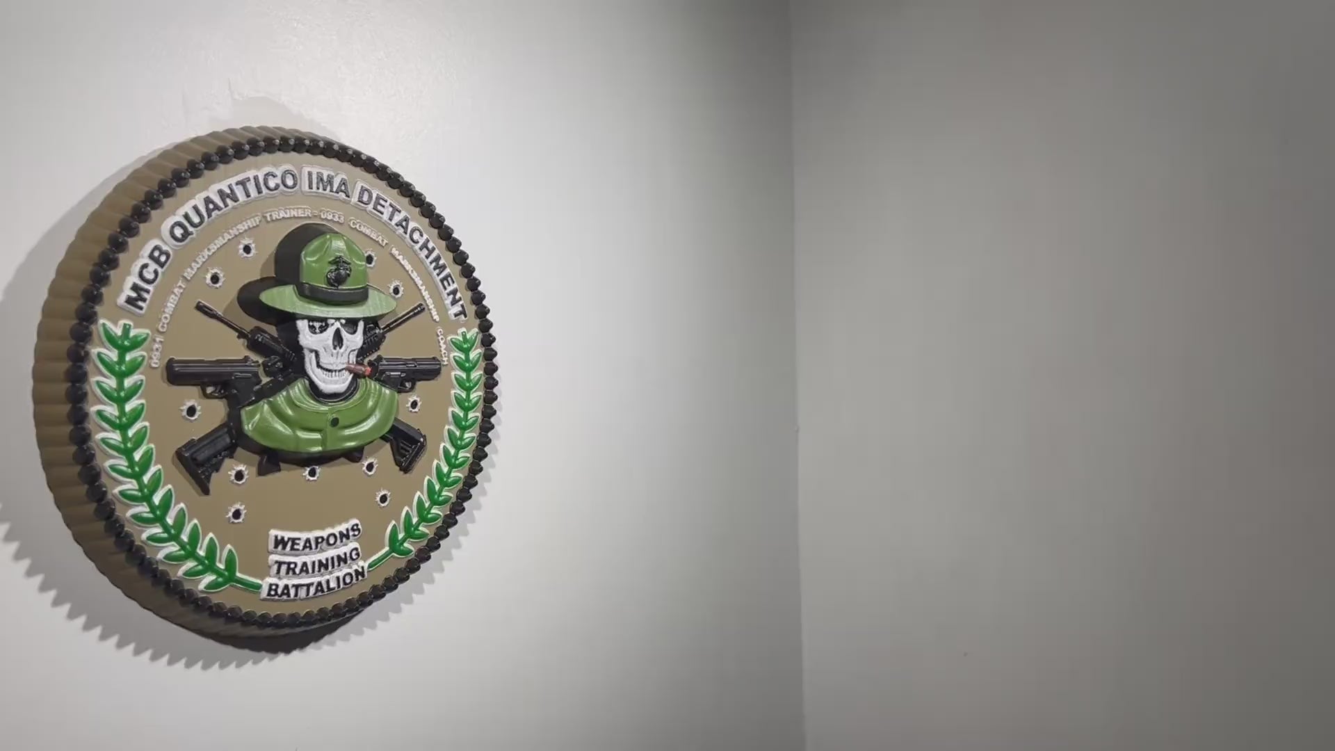 USMC MCB Quantico IMA Detachment Painted Plaque - Name Plate version