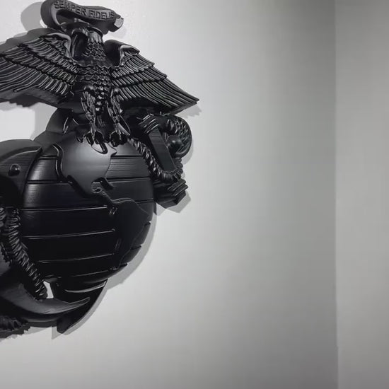 USMC Eagle Globe Anchor, Marine Corps, EGA, Matt Black Plaque