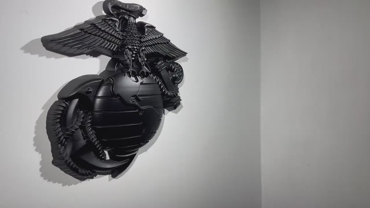 USMC Eagle Globe Anchor, Marine Corps, EGA, Matt Black Plaque