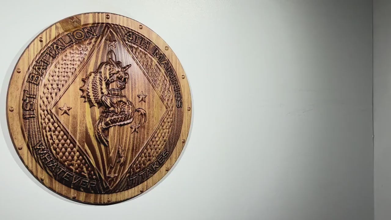 USMC 1st Battalion 4th Marine 12" Unit Plaque