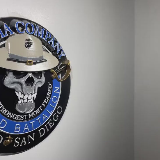 USMC 3rd Recruit Training Battalion India Co Dark, 3d wood CNC, military plaque