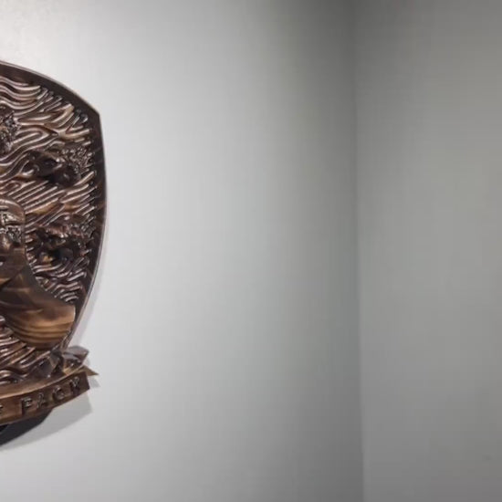 USMC 3rd Light Armored Reconnaissance Battalion, 3d wood carving, military plaque