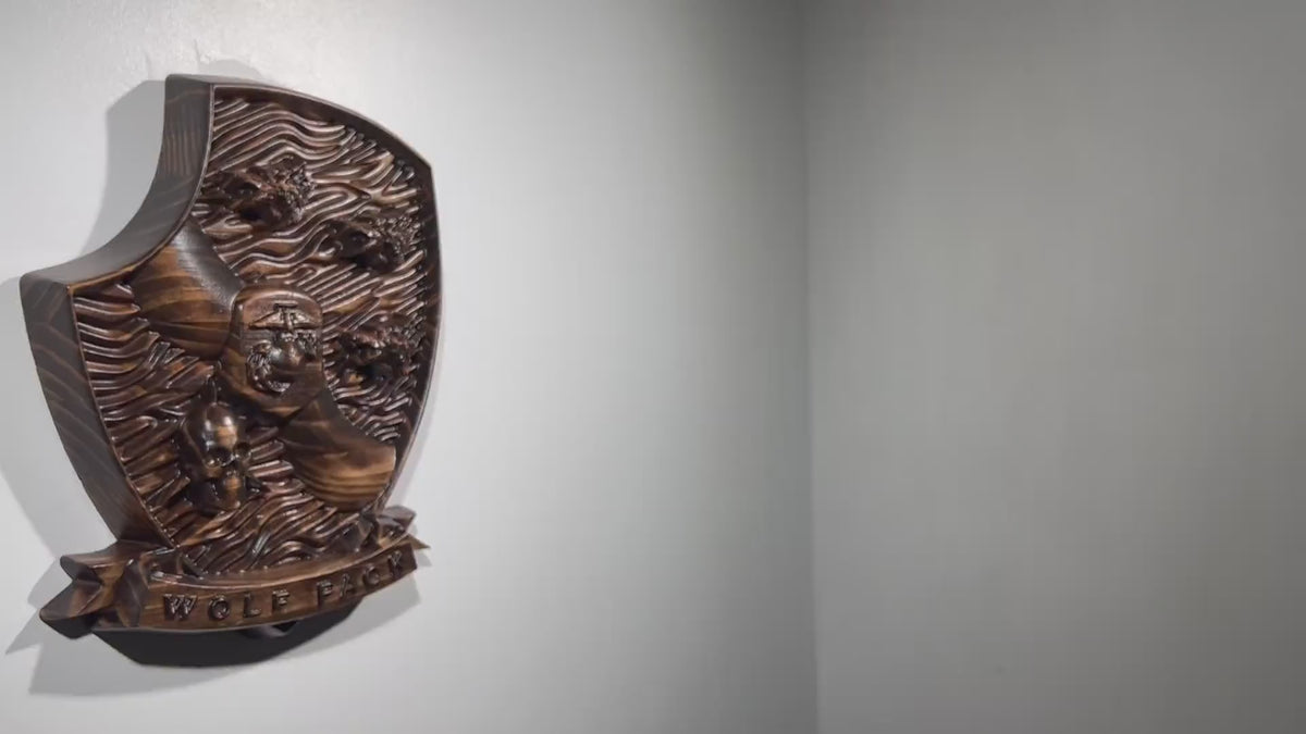 USMC 3rd Light Armored Reconnaissance Battalion, 3d wood carving, military plaque