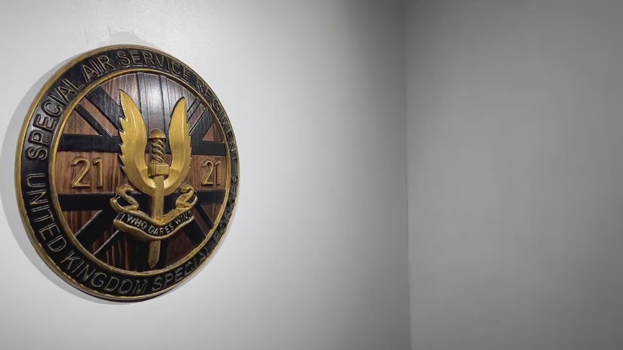 Special Air Service (SAS) 21 Emblem 12" Unit Plaque Black