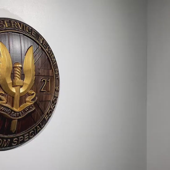Special Air Service (SAS) 21 Emblem Java Gold 12" Unit Plaque