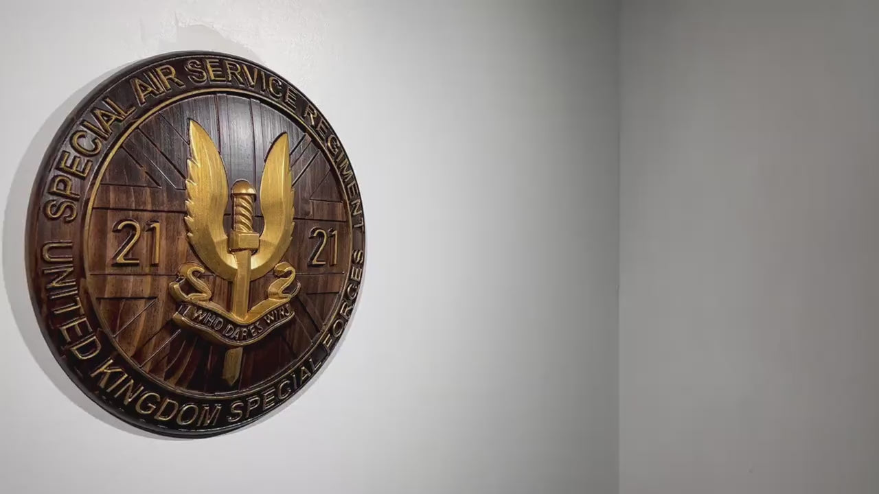 Special Air Service (SAS) 21 Emblem Java Gold 12" Unit Plaque