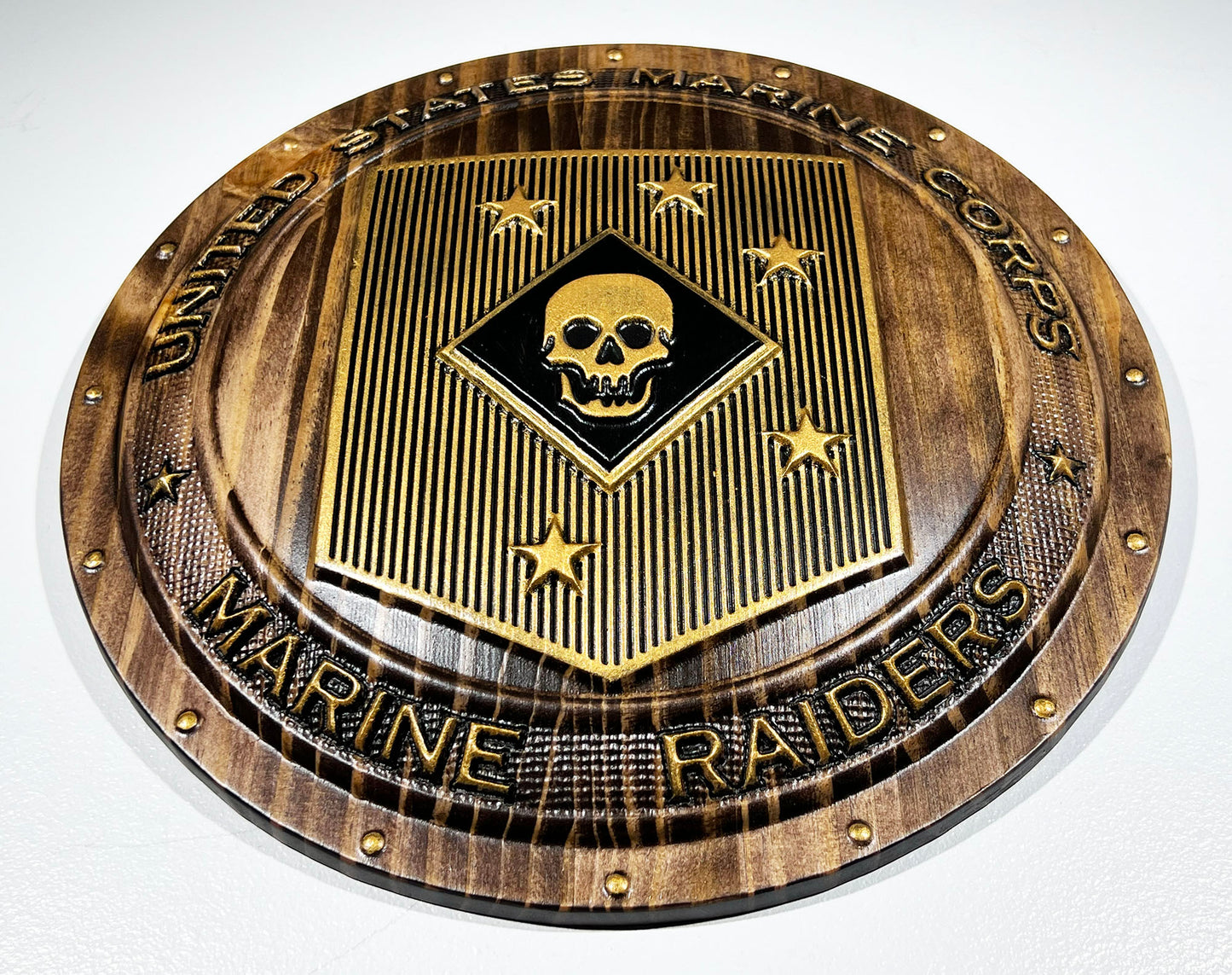 USMC Marine Raiders Gold Black Shield